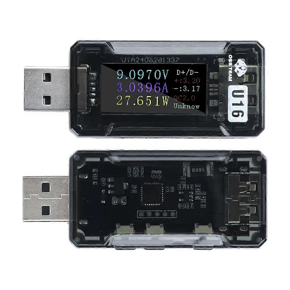 IPS HD Screen USB Tester Voltmeter Ammeter TYPE-C PD/QC2.0/QC3.0 Fast Charge Detection Voltage Current Capacity Tester A