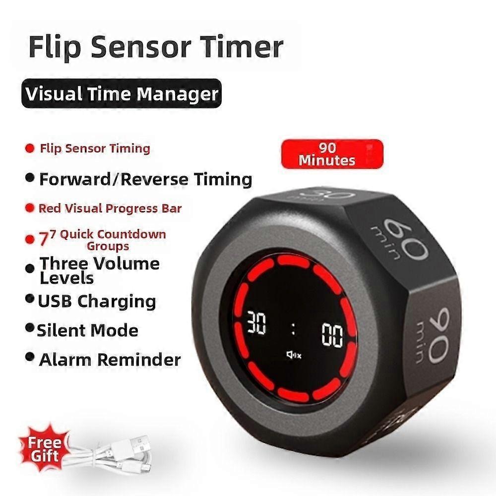 LED Screen USB Rechargeable Timer 1/3/5/15/30/60/90min Digital Countdown Clock  for Cooking