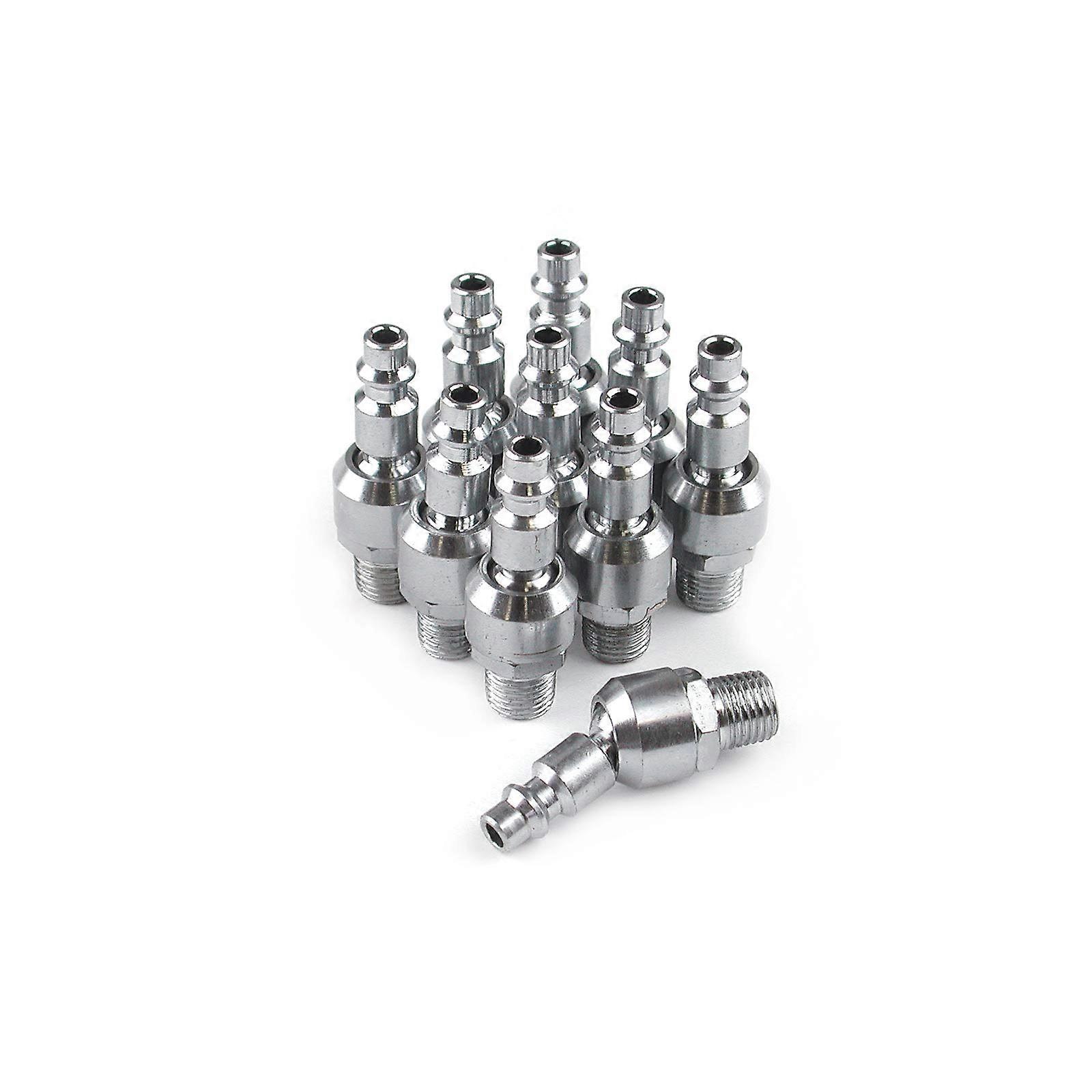 Industrial Swivel Plug 1/4 Inch Air Hose Fitting 360° Connection Bulk 10Piece Pack