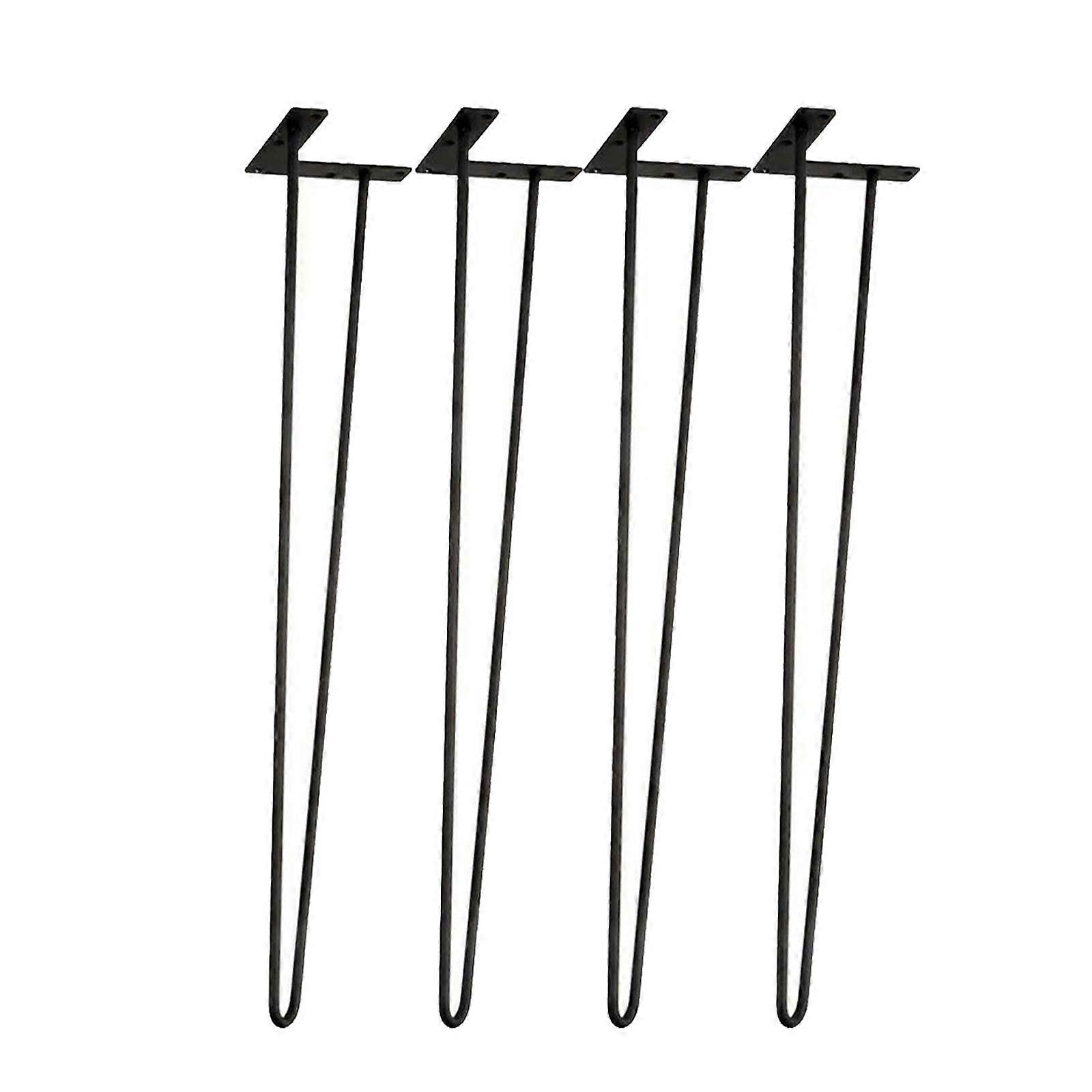 Adjustable Metal Table Legs Set of 4, Black and Silver, Durable F Shape for Dining Desk or DIY Furniture