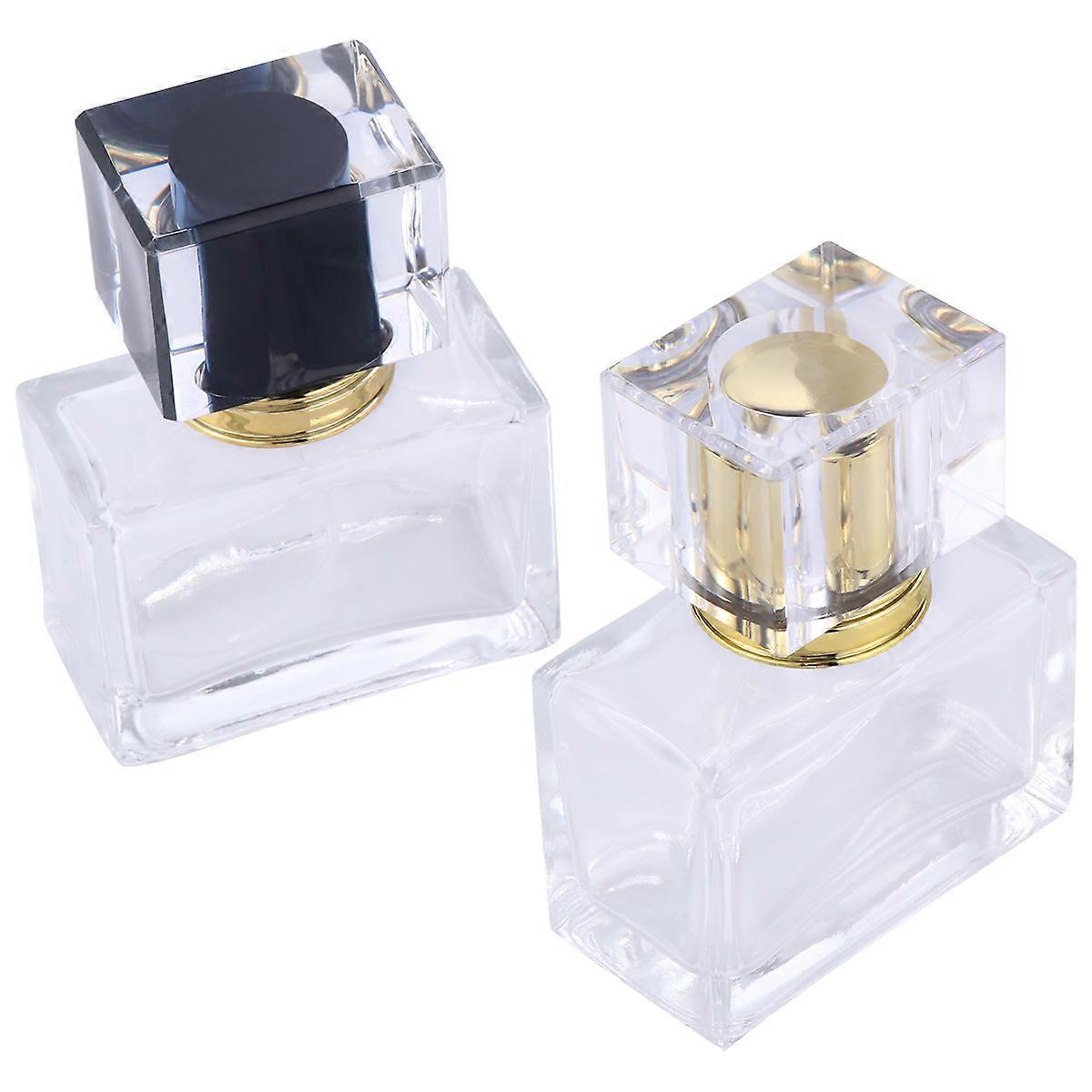 Glass Perfume Bottles for Storage 2Pcs Reusable Square Containers