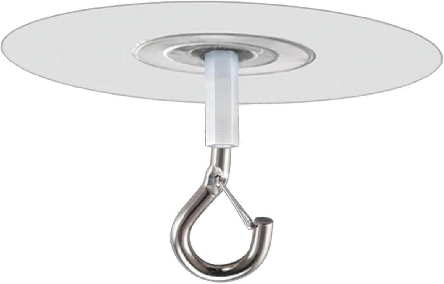 Ceiling Hooks Drill Adhesive with Secure Clasp Water Resistant for Hanging Plants and Chimes