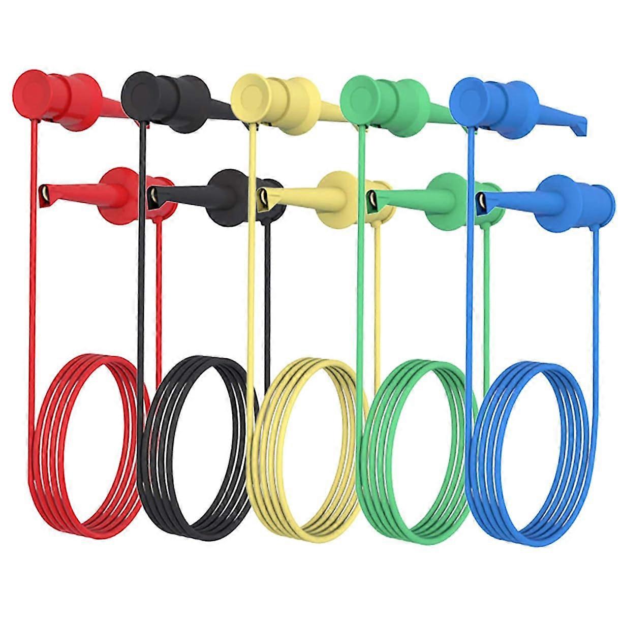 5 Pcs  Temp Resistant IC Test Hook Clips with Copper Core Multimeter Test Leads Kit