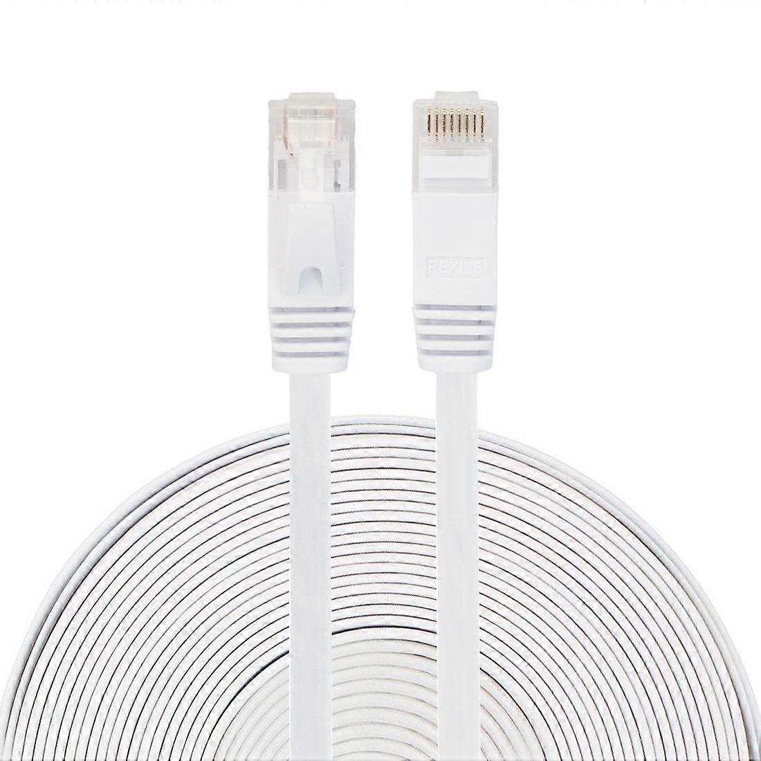 20m CAT6 Ultra-thin Flat Ethernet Network LAN Cable, Patch Lead RJ45