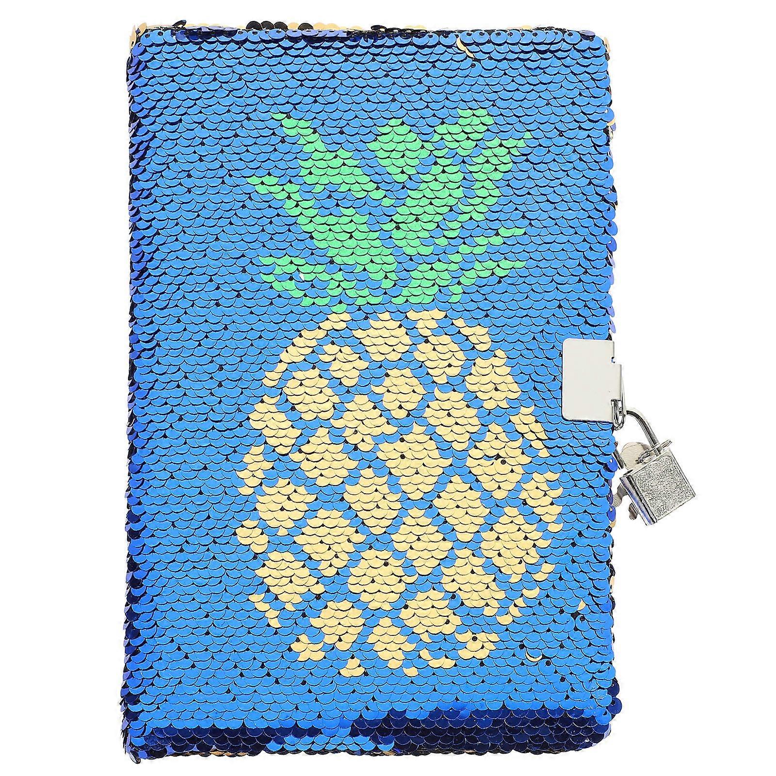 Glitter Diary Notebook for Writing with Sequin Lockable Cover