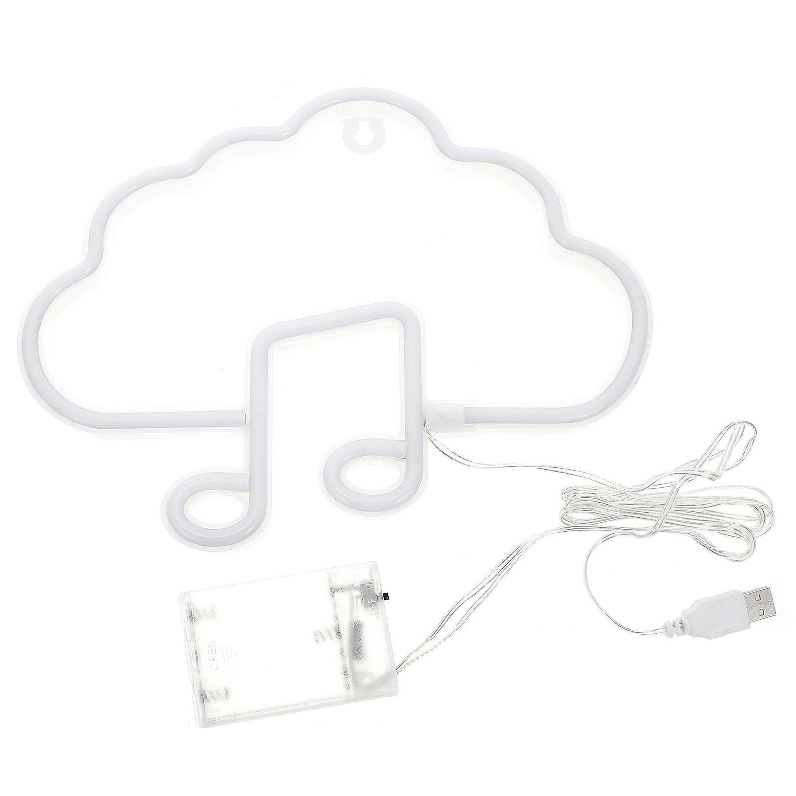 Cloud Neon Light Decorative Music Note LED Sign for Bedroom