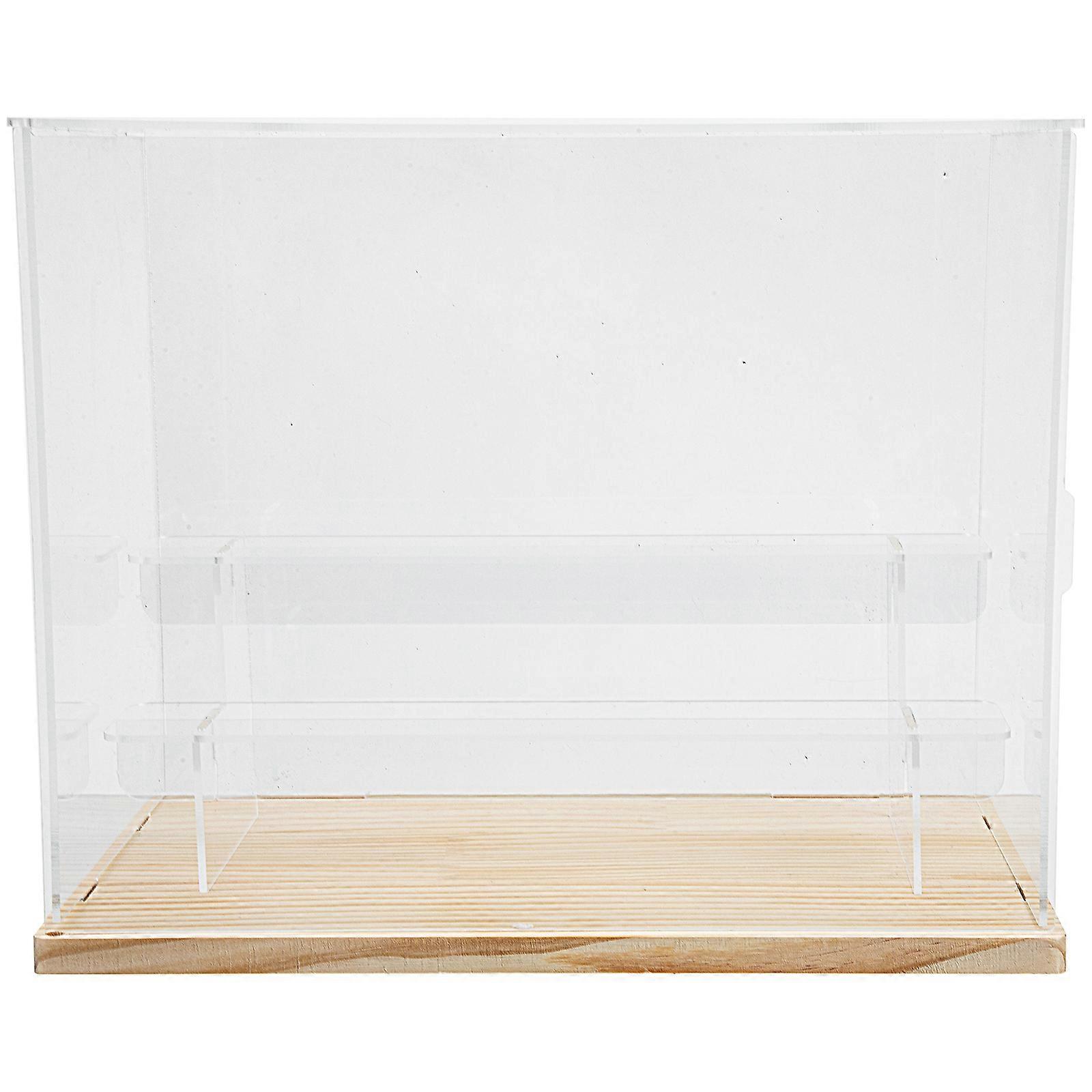 Clear Display Riser Desktop Display Box For Home Decor Transparent Acrylic Staircase Shape Storage 1Pack
