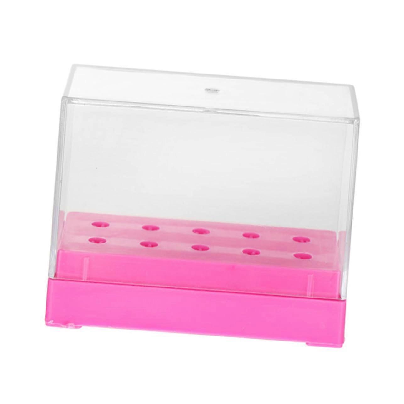 Nail Drill Bit Organizer Transparent Storage Case for Manicure Grinding Heads Secure Compact Box