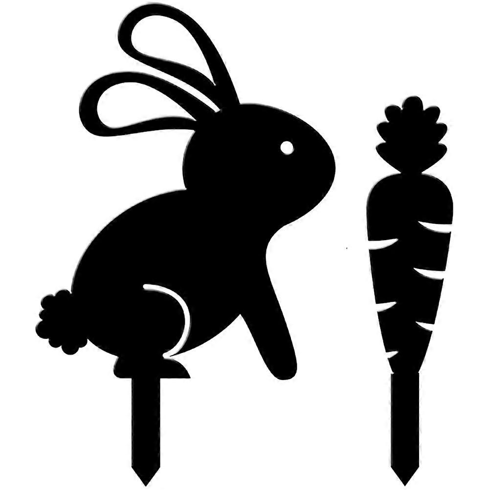 Easter Rabbit Acrylic Yard Stake for Garden Decoration 2Pcs