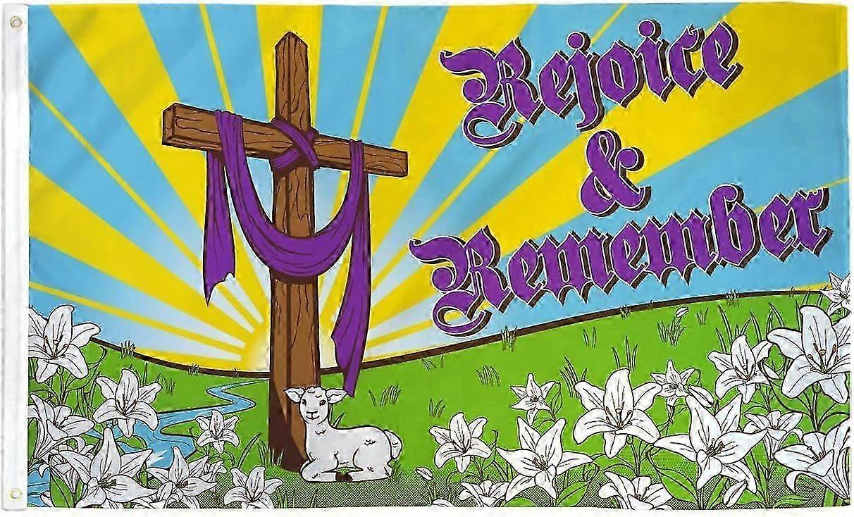 Easter Rejoice And Remember Flag Qi 0228