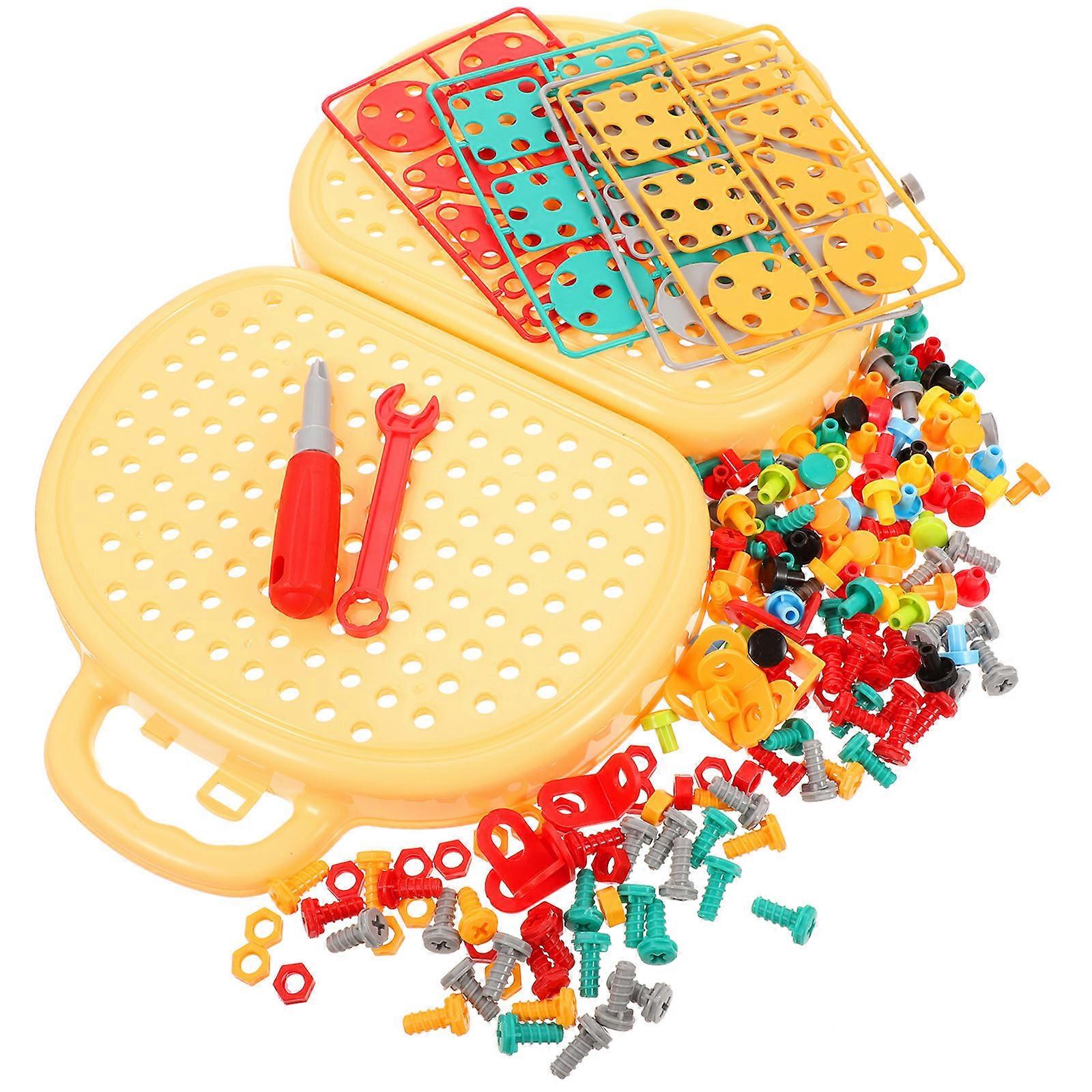 Assorted Color Manual Tool Set for Kids Pretend Play Toy Safe ABS Material Promoting Intelligence Development 1 Set