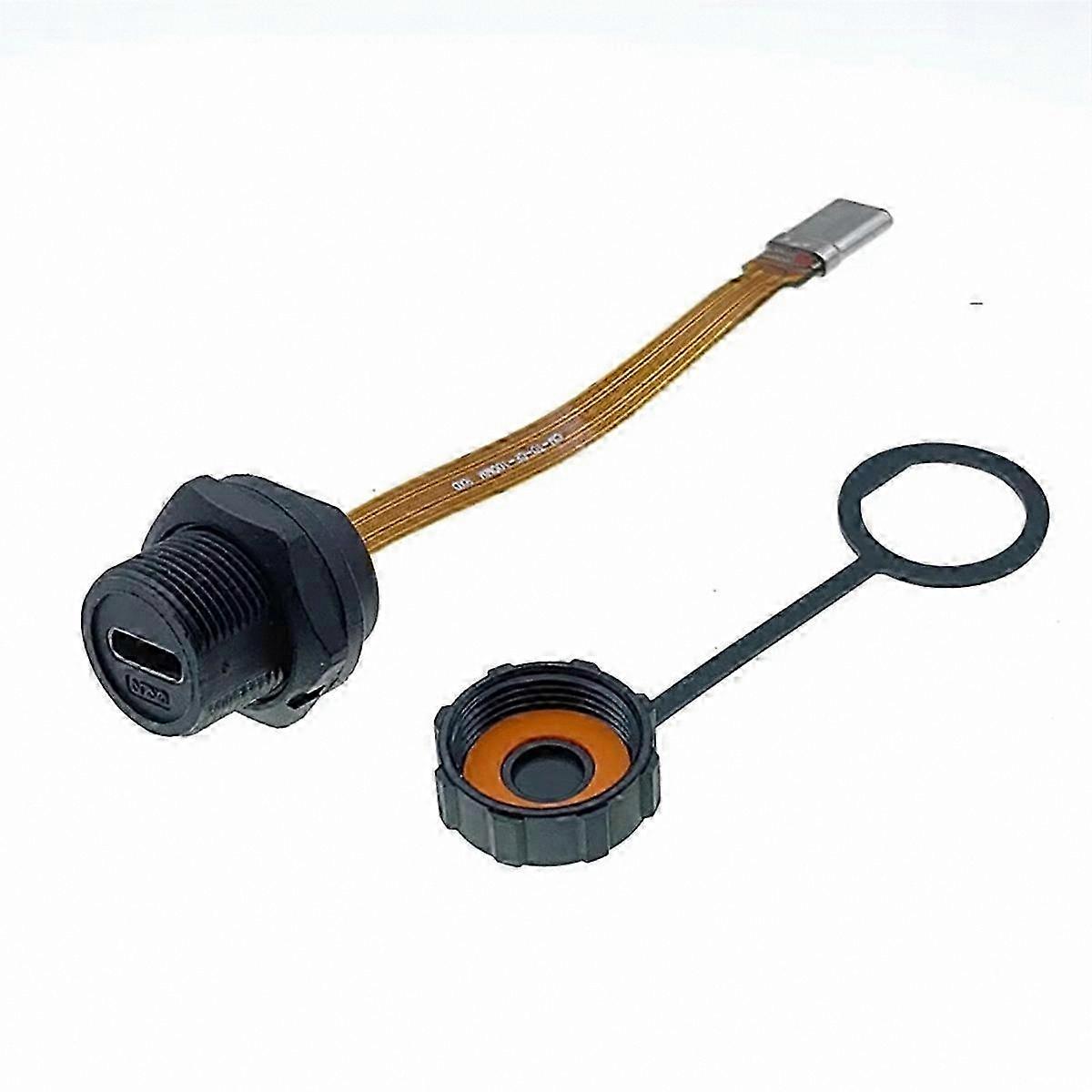 Durable Waterproof IP67 IP68 Type-C 3.1 Flat Cable with Threaded Connector for Reliable Data Transfer