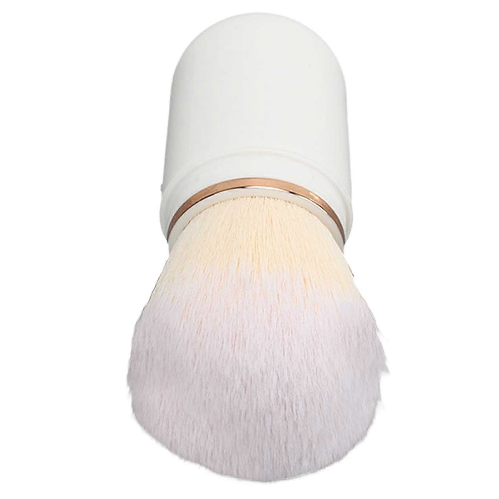 Nail Dust Brush with Soft Bristles and Protective Cap for Nails and Makeup, White