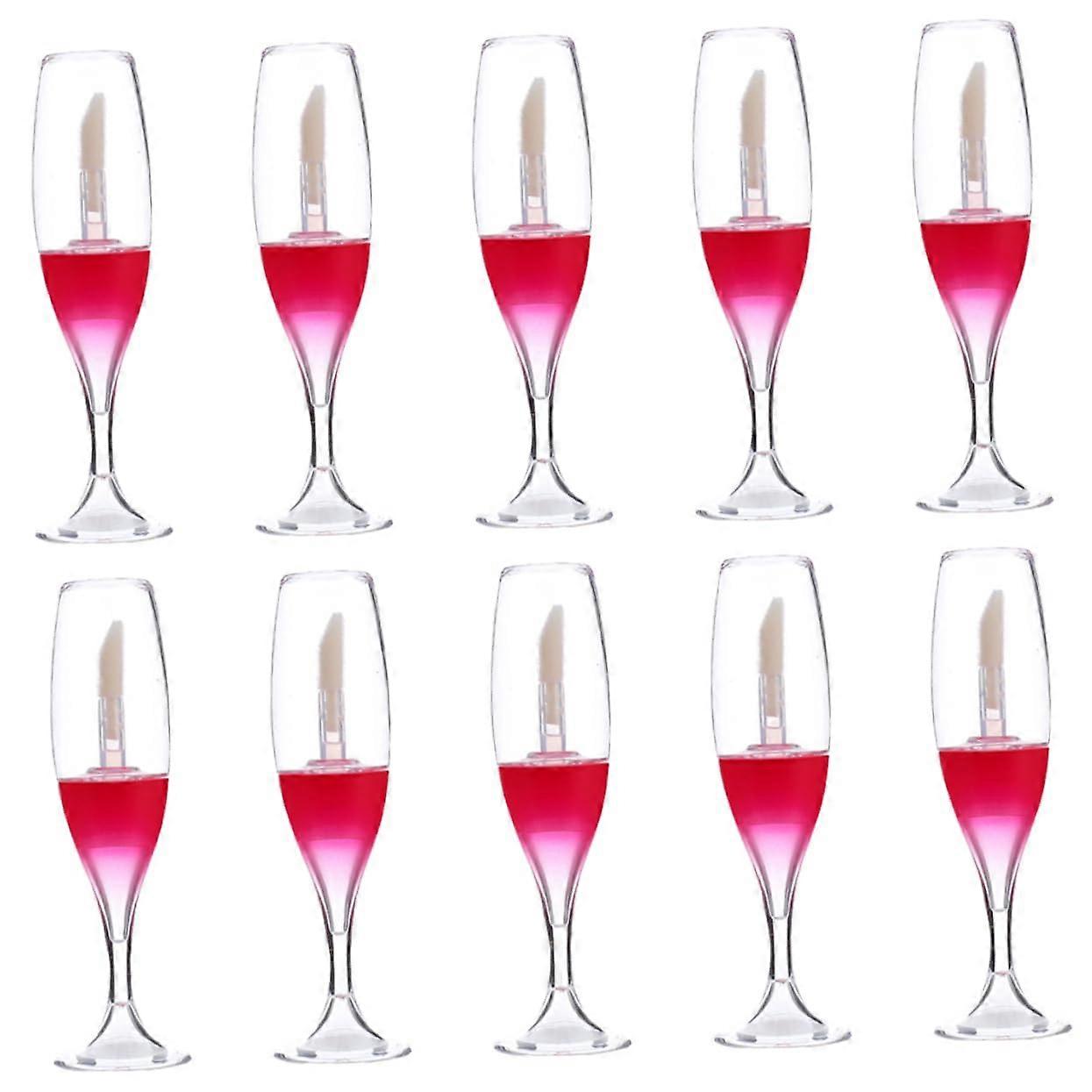 10pcs Empty Lip Gloss Tubes Mini Wine Glass Shape Refillable Containers LeakProof Travel Size