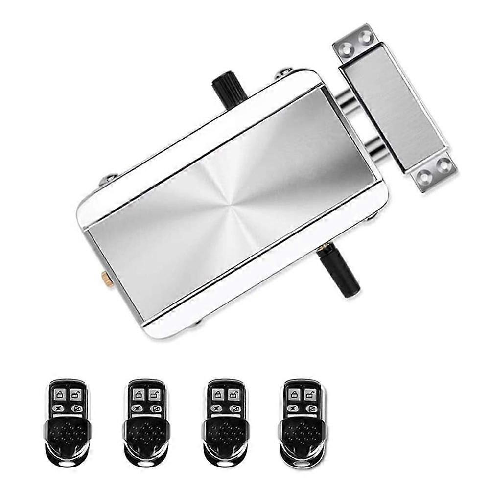 Electronic Door Lock, Smart Wireless Anti-Theft Home Security Door Lock Access Control System with 4 Remote Controls