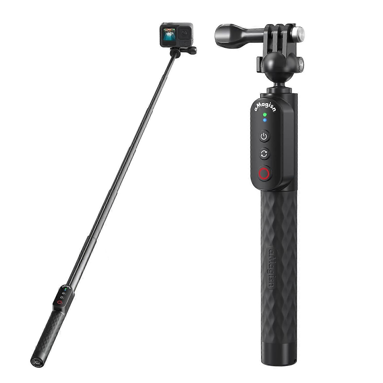 Waterproof Bluetooth Selfie Stick with Remote, 100cm Extendable Tripod for GoPro, Insta360, Smartphone