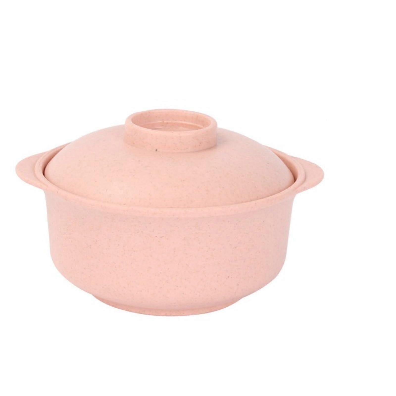 Wheat Straw Bowl Set with Utensils, EcoFriendly Dinnerware, Easy Clean, Pink MultiColor Options