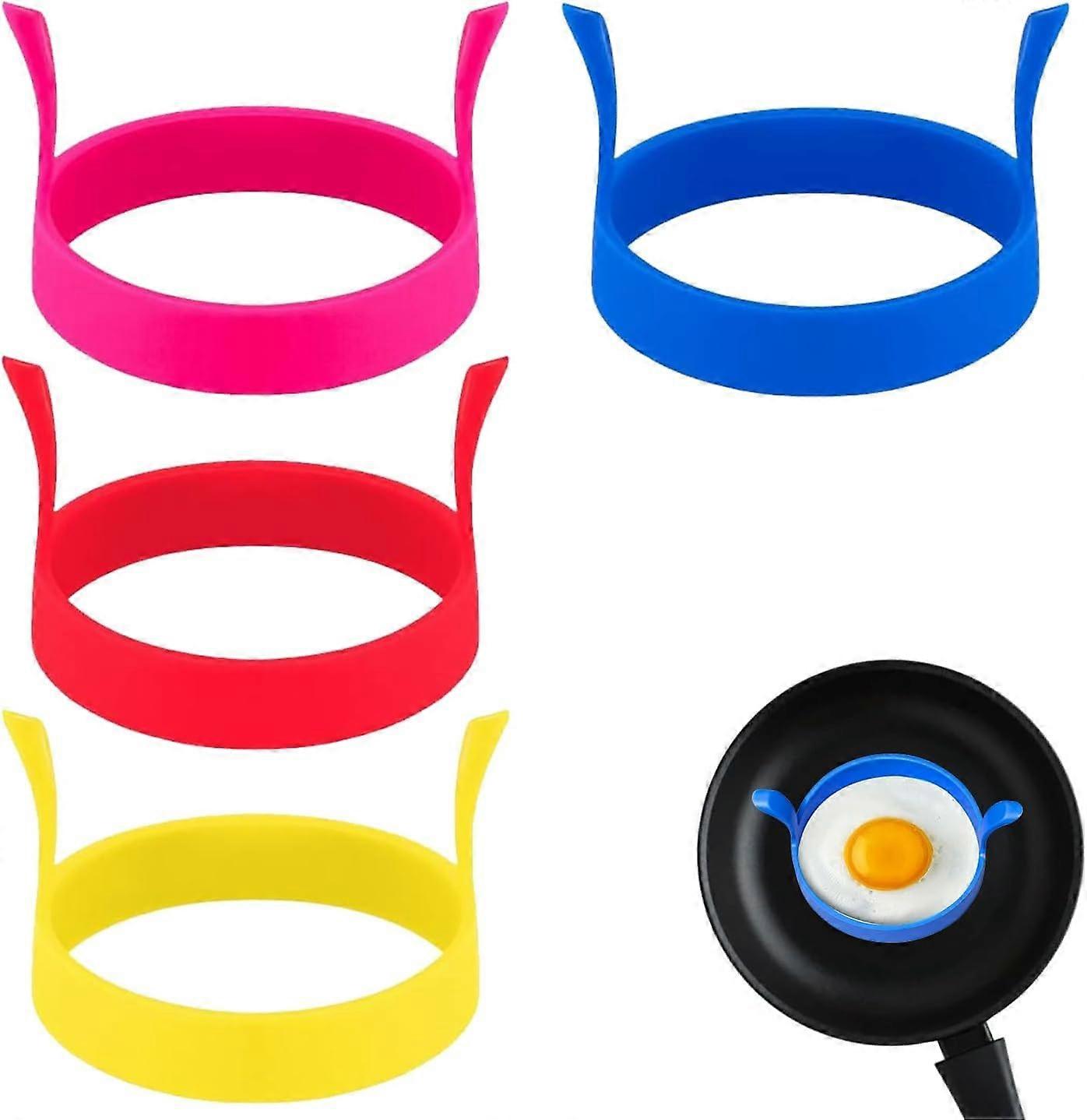 4 Pcs Egg Rings Set NonStick HeatResistant Durable Round Molds for Cooking Breakfast