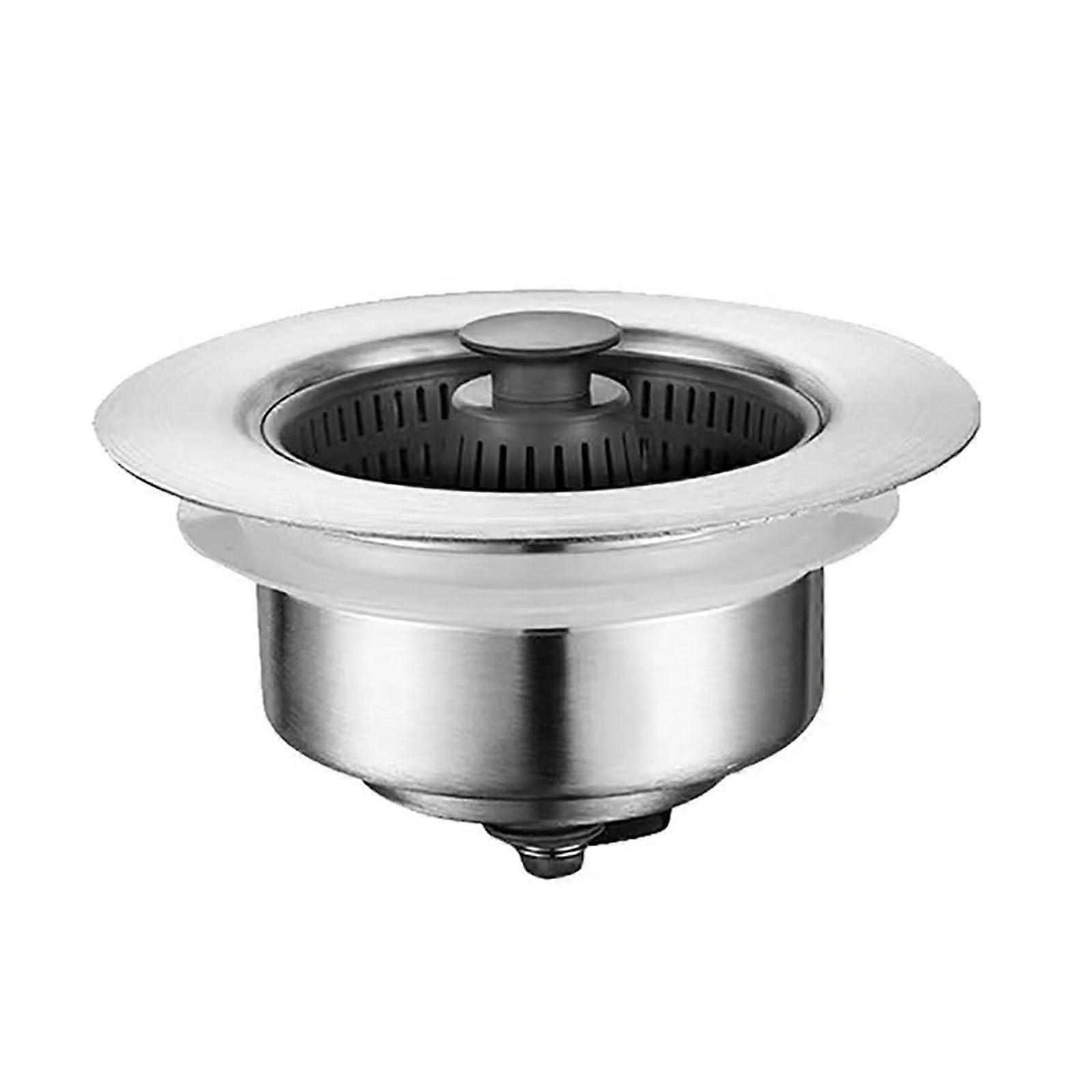 Kitchen Sink Strainer Stainless Steel Filter with Stopper AntiClogging Fits 7681mm Drain