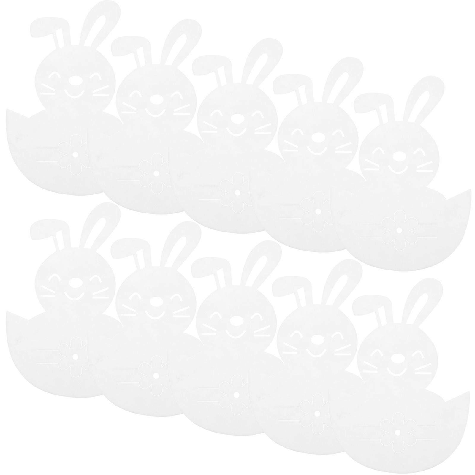 8pcs Easter Bunny Tableware Bags Easter Fork and Knives Bags Easter Bunny Decorations