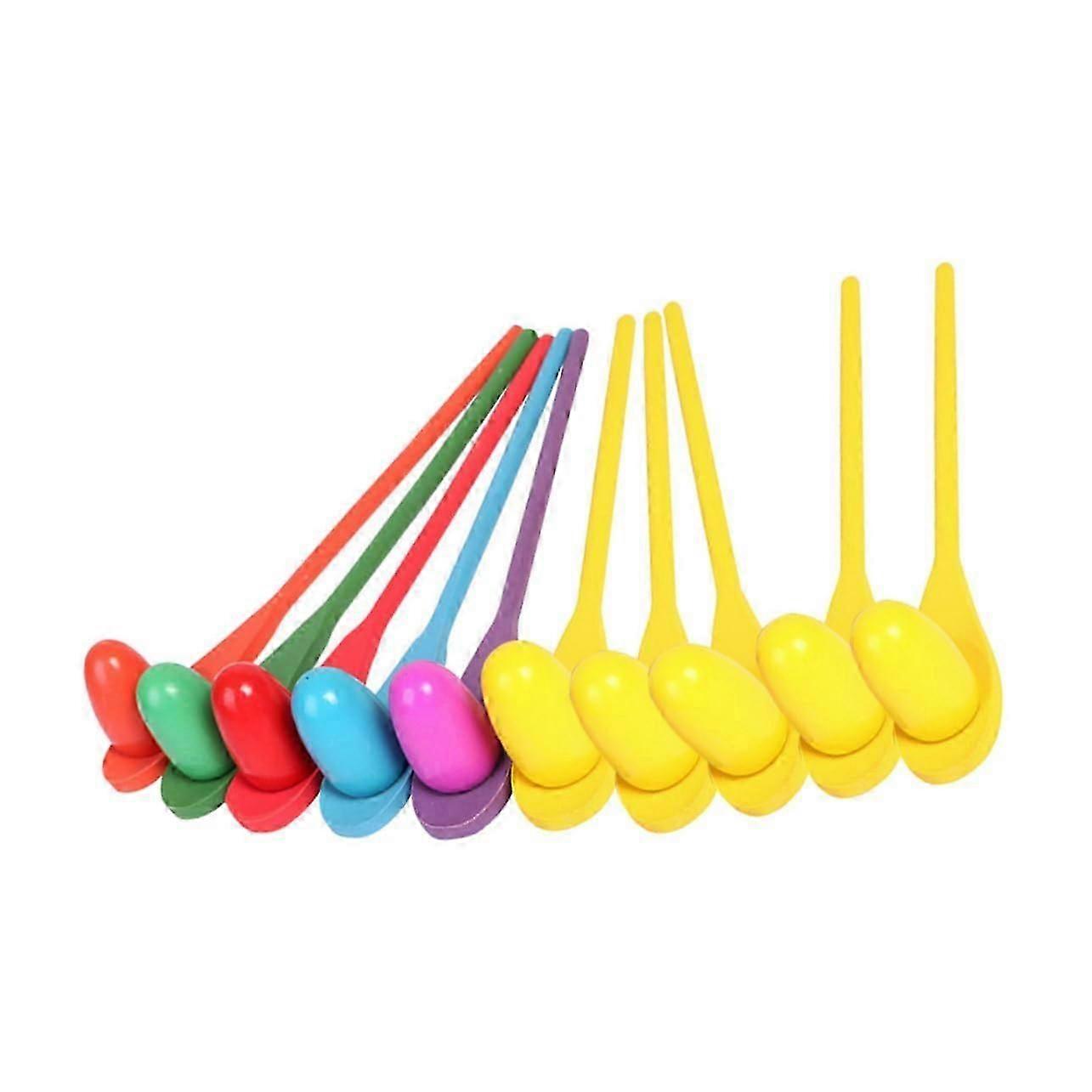 10 Kids Wooden Egg Spoon Game Sets - Durable Eco-Friendly Fun