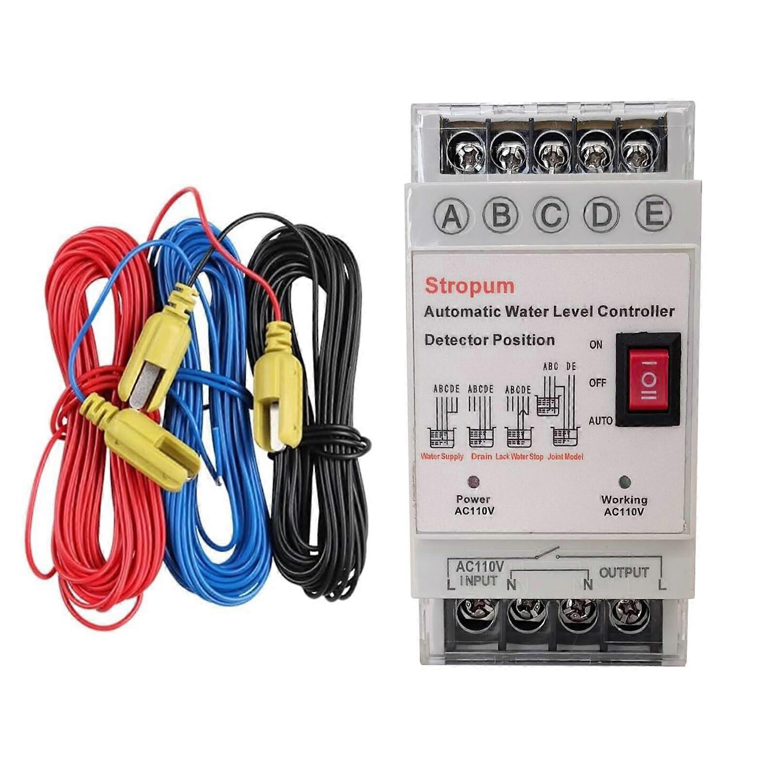 Automatic Water Level Controller AC 110V for Pump and Tank with Float Sensor and Overflow Protection GL1