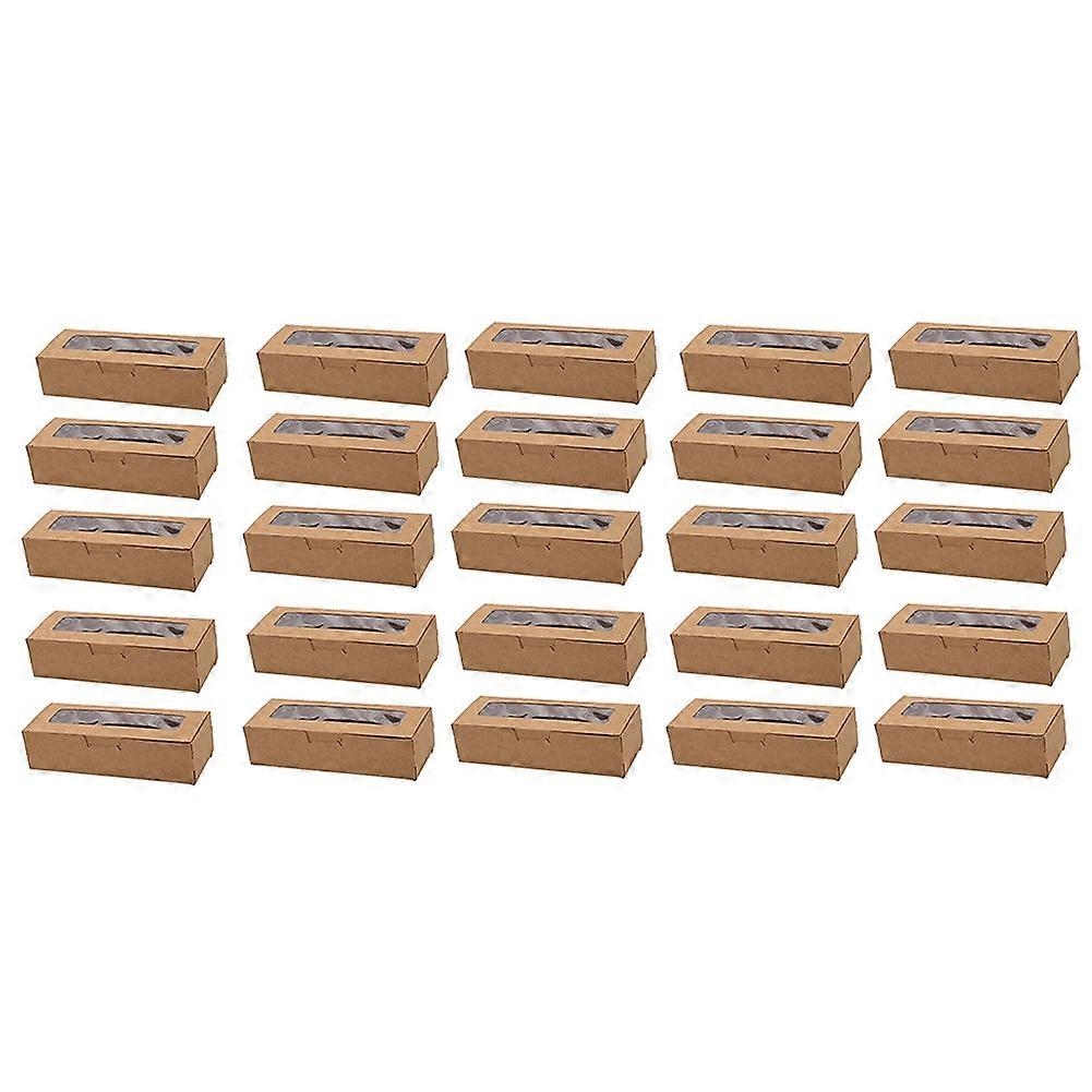 25 Pieces Macaron Boxes with Clear Display Window Macarons Container or Packaging Box Kit for Choco