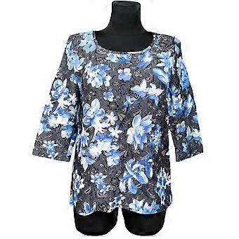 T-shirt à manches longues pour femme ESPRIT - Coupe classique confortable, tissu doux et respirant - Polyester viscose, bleu, taille 38