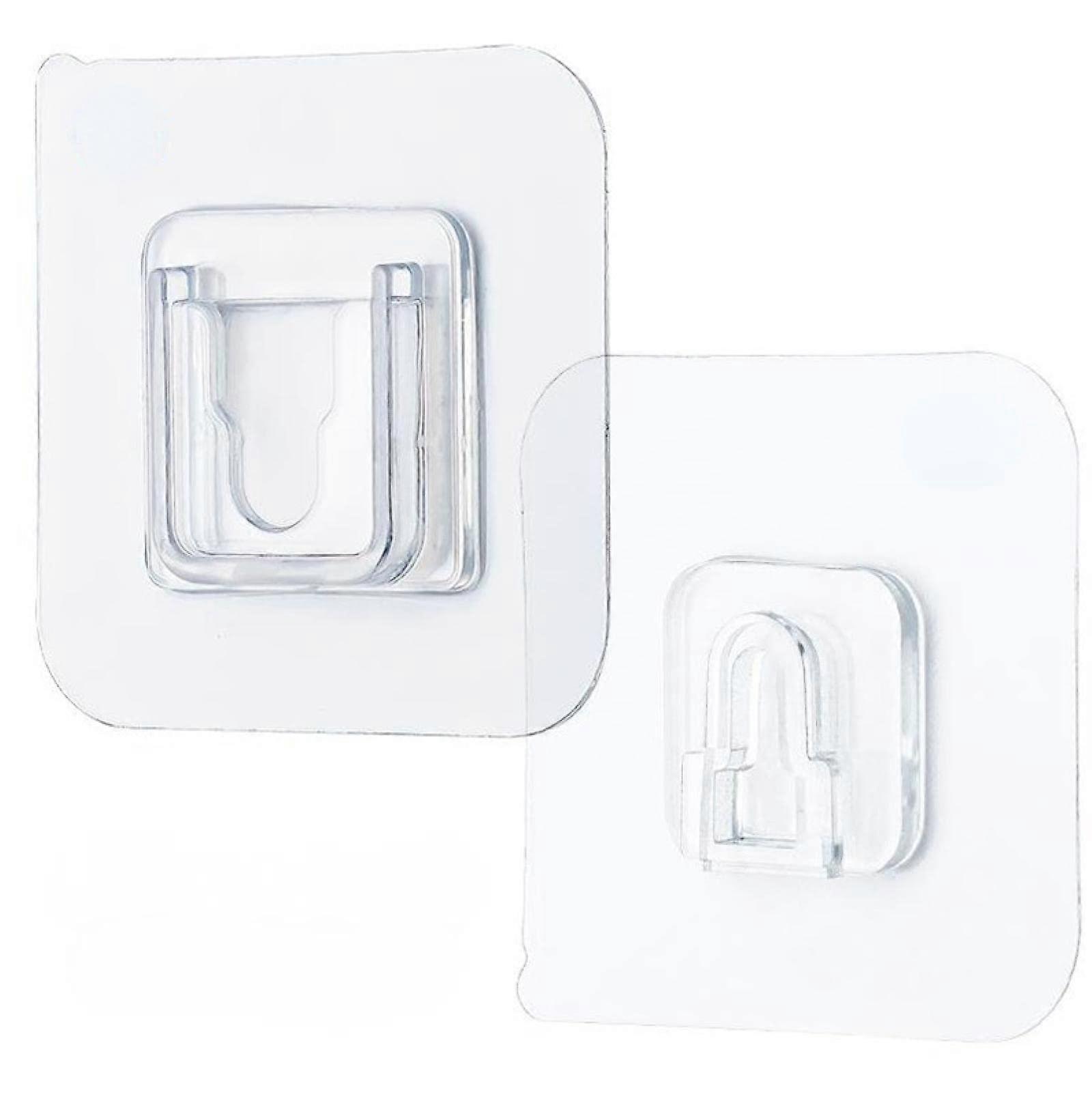 Transparent Adhesive Wall Hook Socket Holder, NoDrill Secure Buckle Mount, 5 Sets Organizer