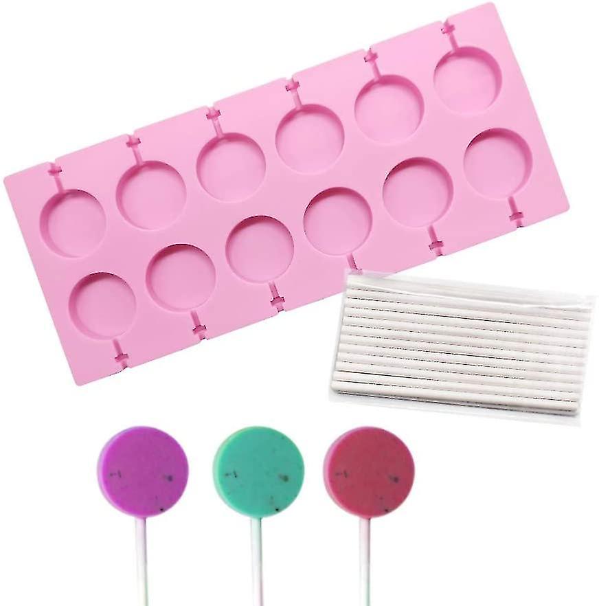 Round Lollipop Molds Chocolate Hard Candy Silicone Mold With 25pcs/pack