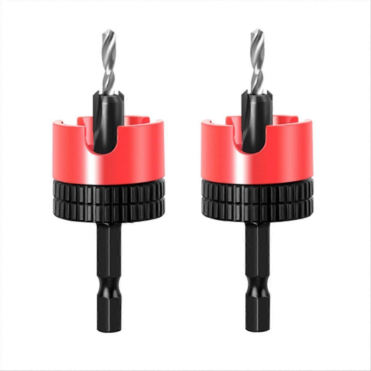 2PC Woodworking Limit Countersink Drill Hexagonal Shank with Bearing