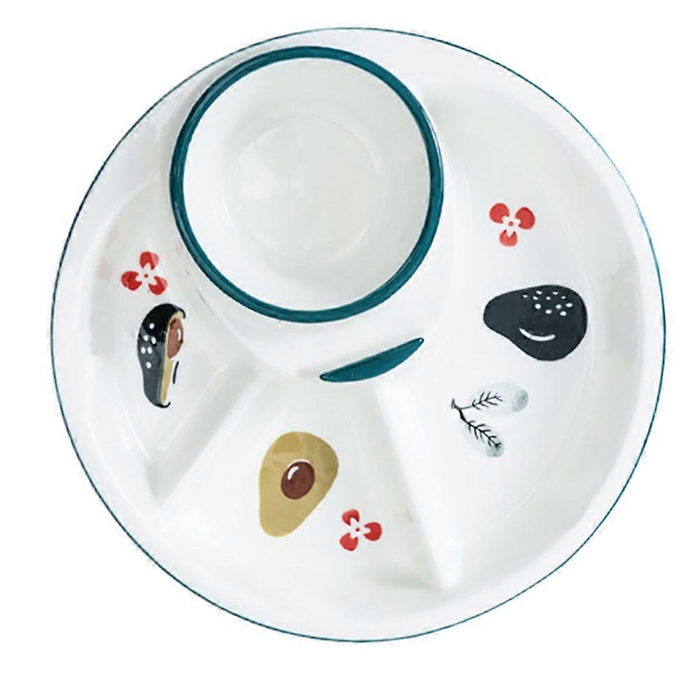 Ceramic Multi-Grid Fruit Tray for Serving Piece for Home