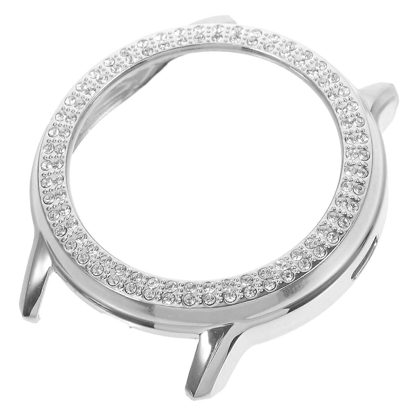 Watch Protective Case for Watch Protection Silver with Rhinestones