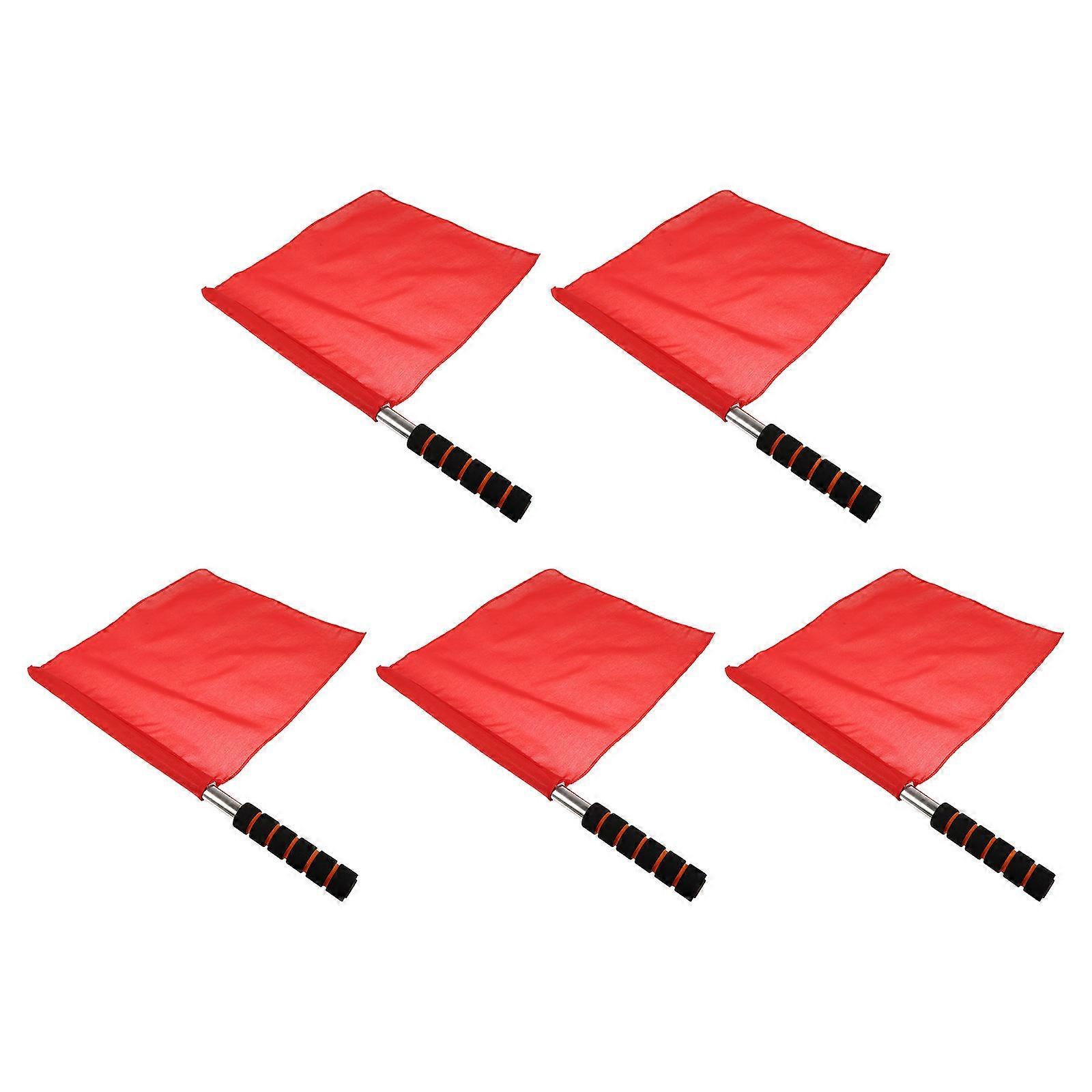 Conducting Flag Referee Flags for Traffic Signal 5Pcs Red Durable Material