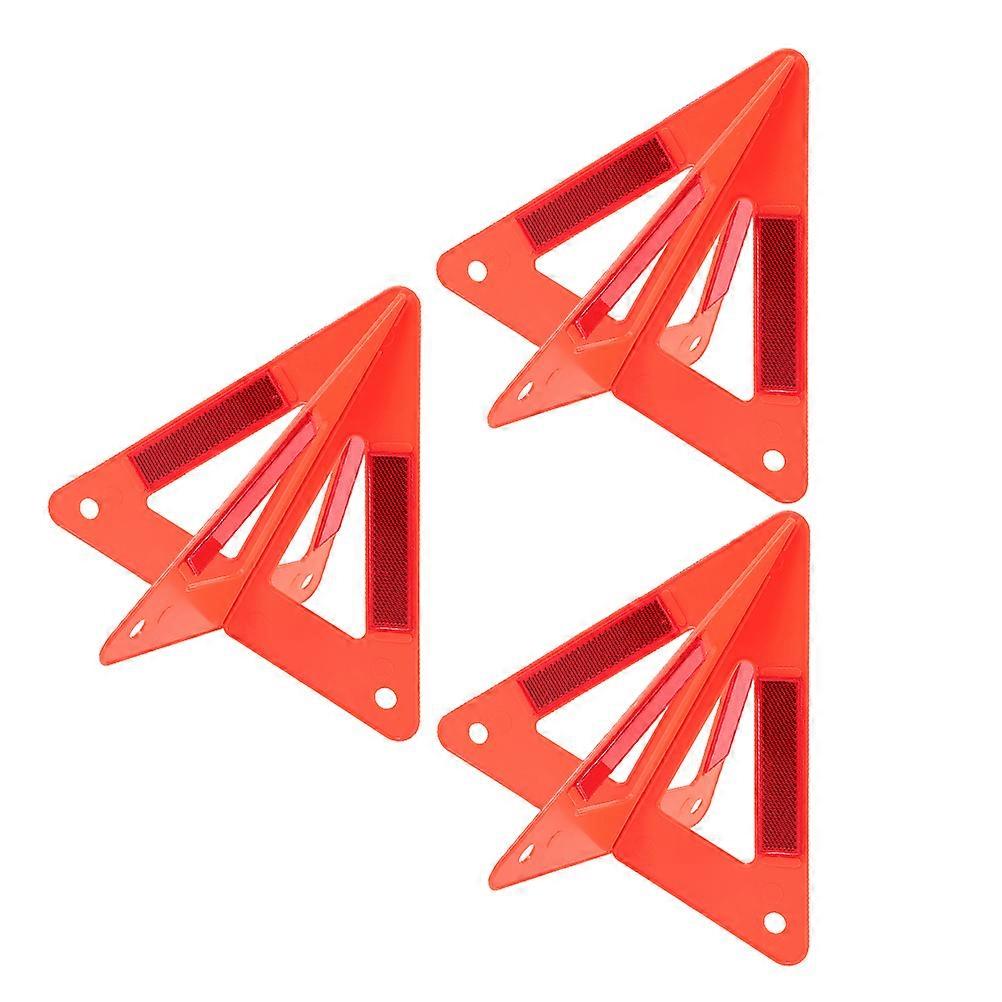Warning Triangle Foldable Emergency Safety Triangles for Car 3Pcs Durable Plastic Red
