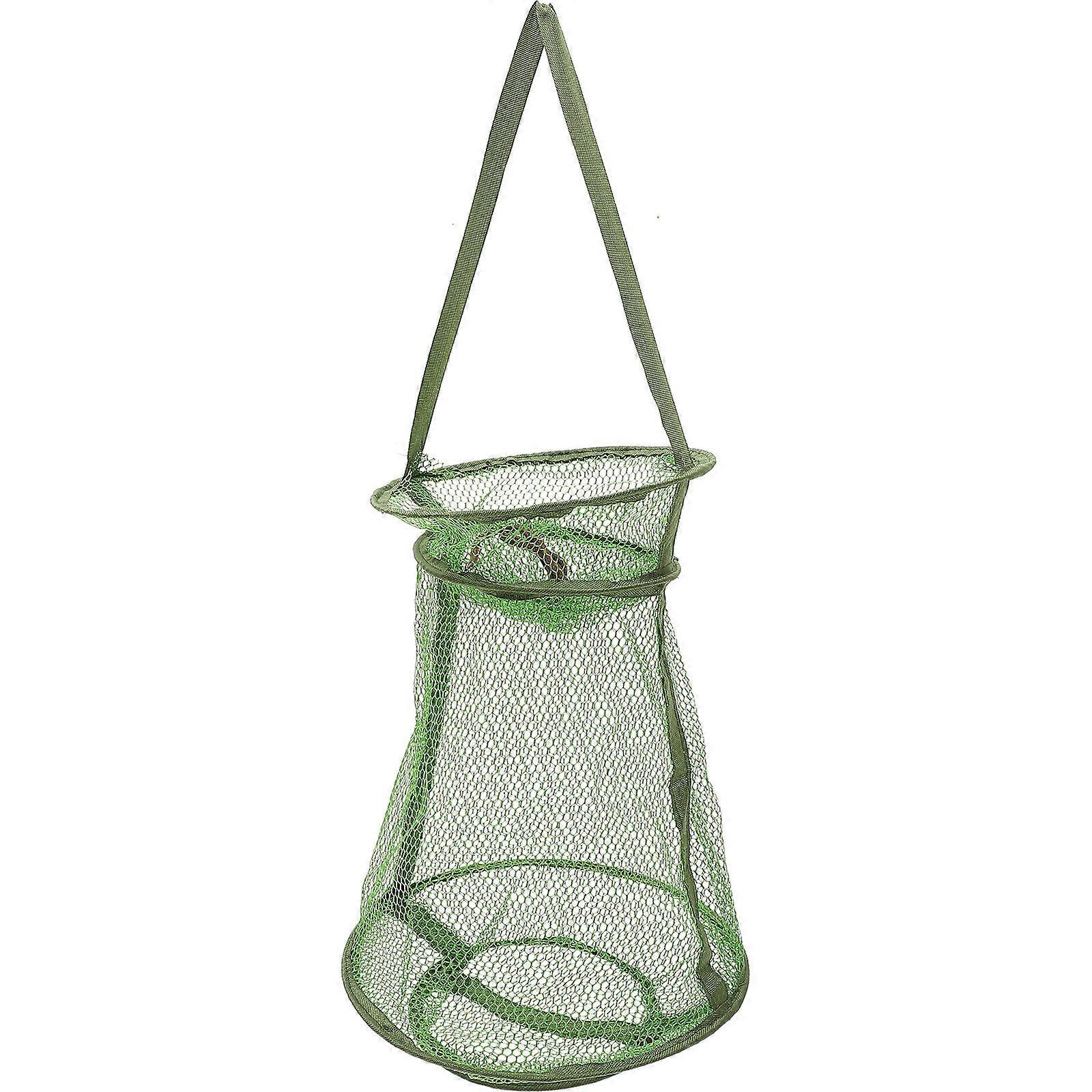 Fishing Accessories Foldable Crab Trap Mesh Hole Net 3Pcs Green