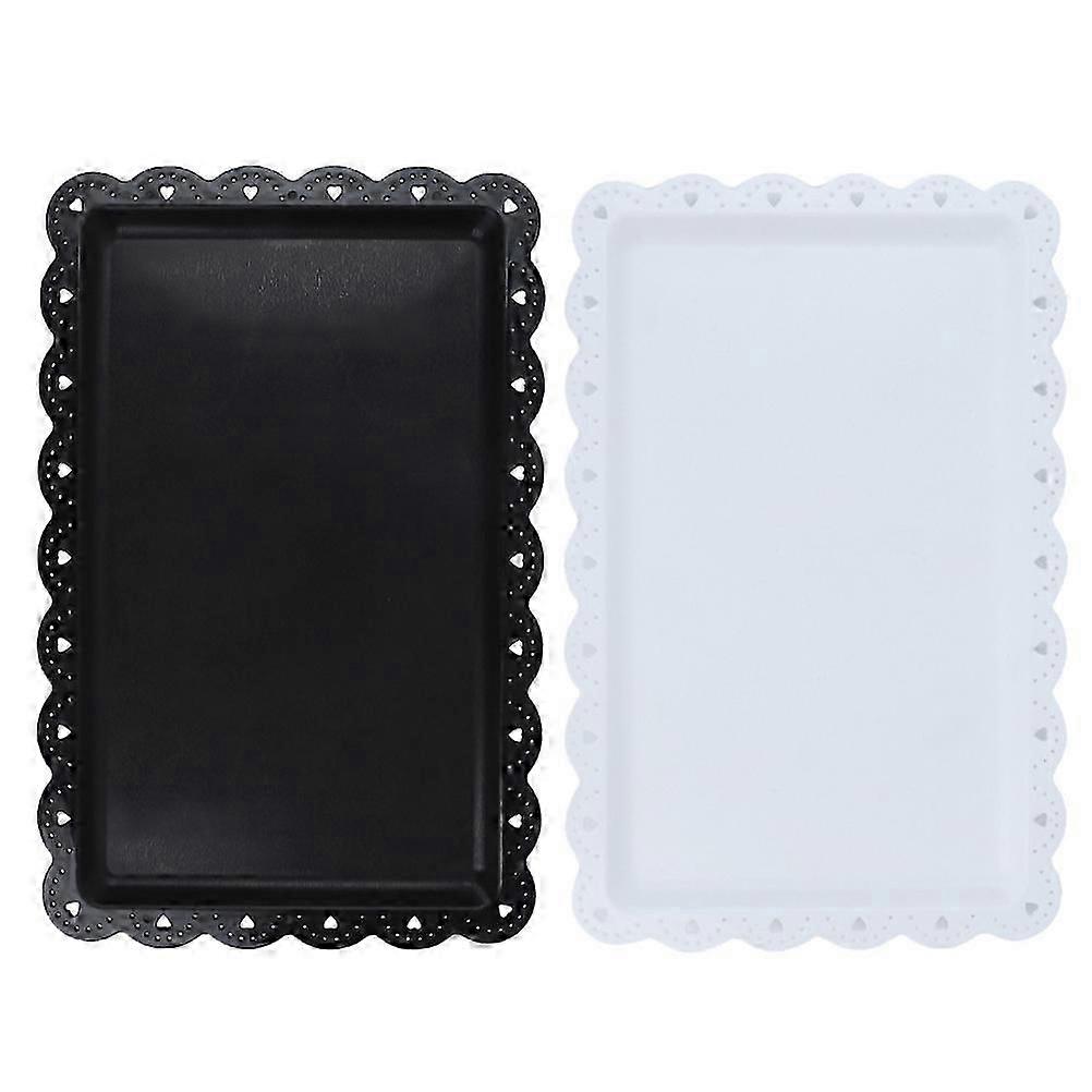 Space-Saving Rectangular PP Cake Plates for Picnics, 2-Pack
