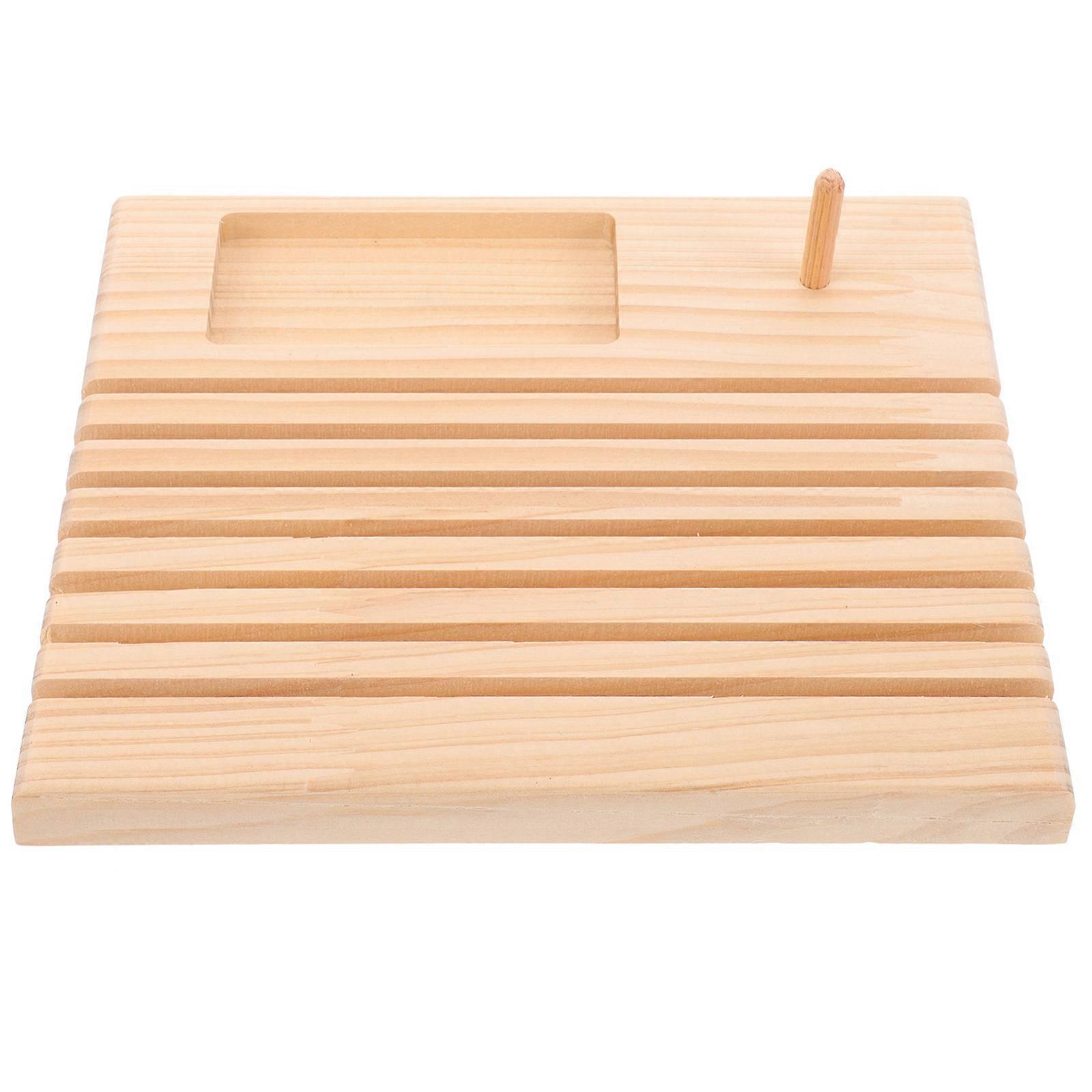 Sewing Tool Storage Wooden Spool Holder For Handicraft Lovers Rectangular Shape 1Set