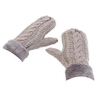 1 Pair Women Gloves Fleece Soft Thickened Comfortable Good-looking Windproof Multicolor Full Finger