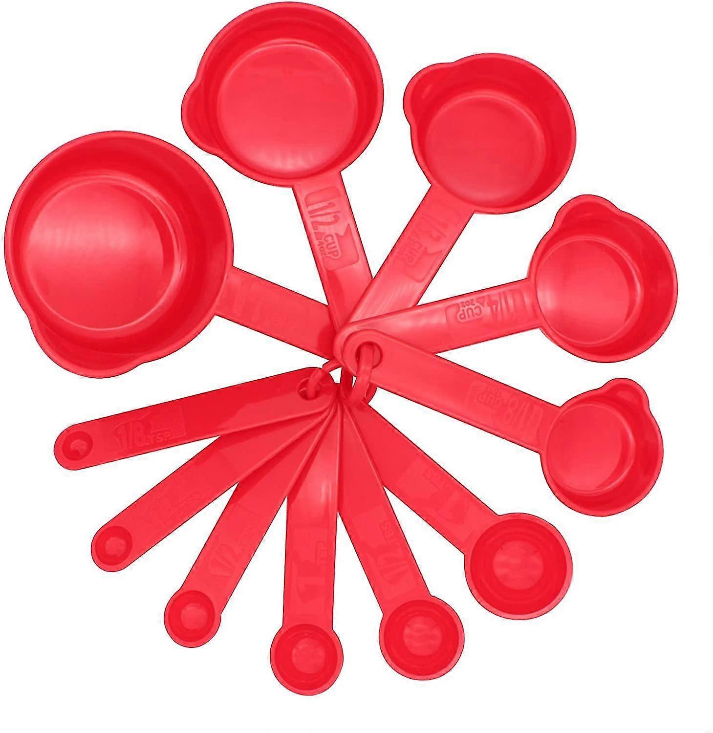 Pxcl Kitchen Baking Plastic Measuring Spoon &cups Set For Dry Or Liquid (11 Pcs)