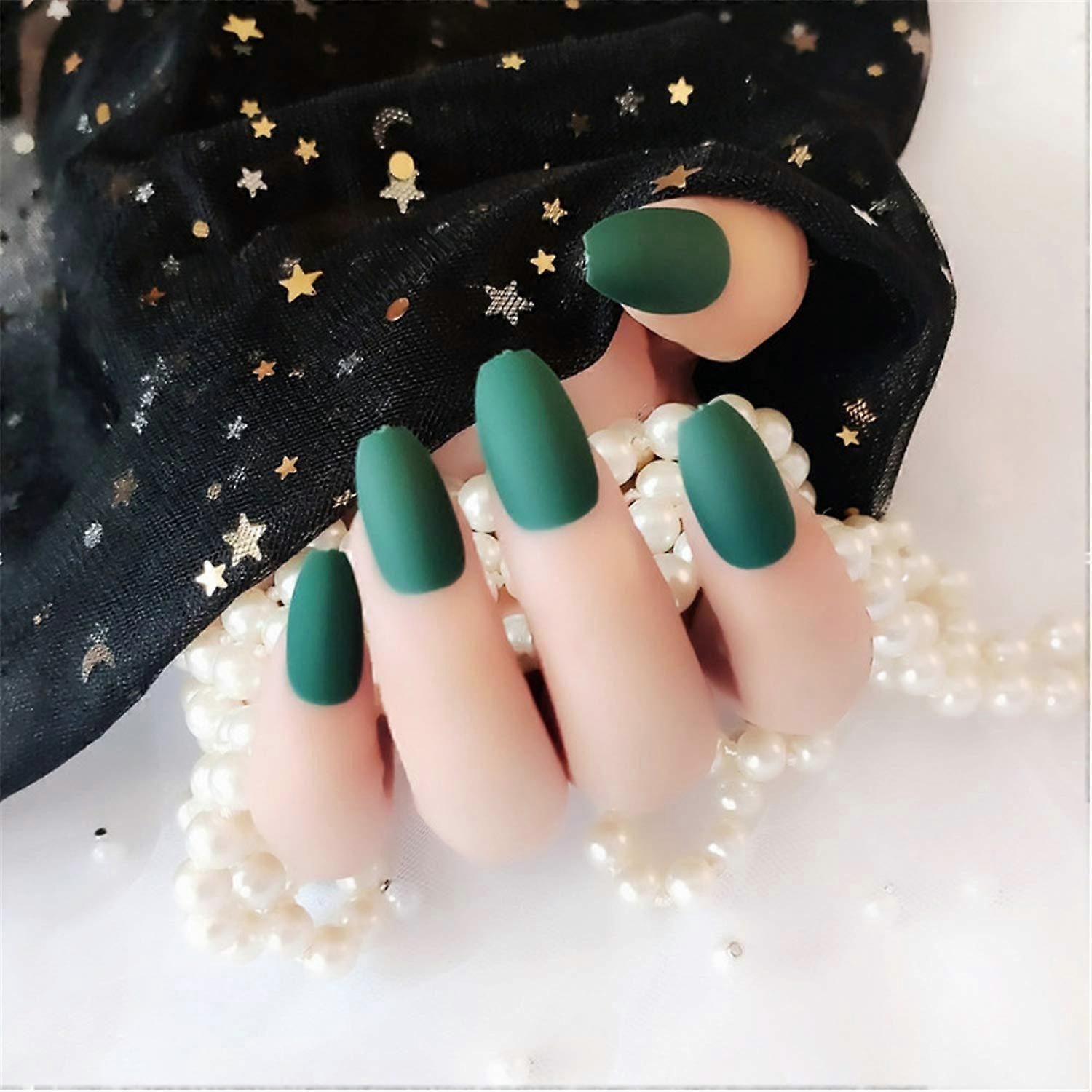 False Nails Long Iridescent Acrylic Nail Tips with Glue Easy Application Multiple Size Set
