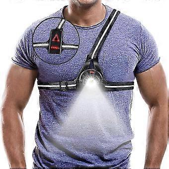 Lampe de lumière de course, mise à niveau USB rechargeable LED poitrine lumière de sécurité portable étanche rétro-éclairage lampe de poche avec 3 modes pour les coureurs, les joggeurs, Walki
