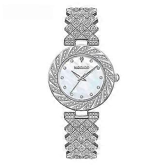 MOKAGO Luxury Diamond Watch - Elegant Fashion Timepiece with Sparkling Crystals & Mother-of-Pearl Dial