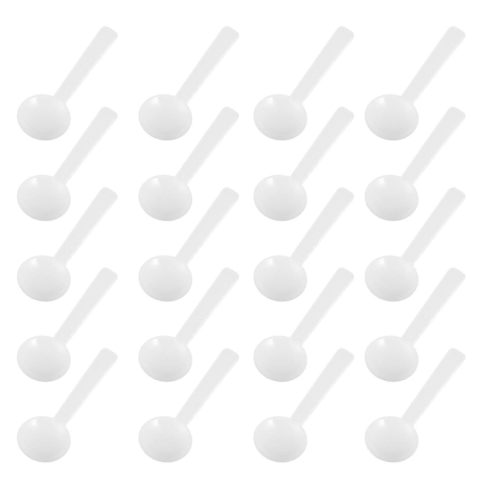 100pcs Disposable Plastic Spoon 1 Gram Plastic Spoon White Plastic Small Spoon