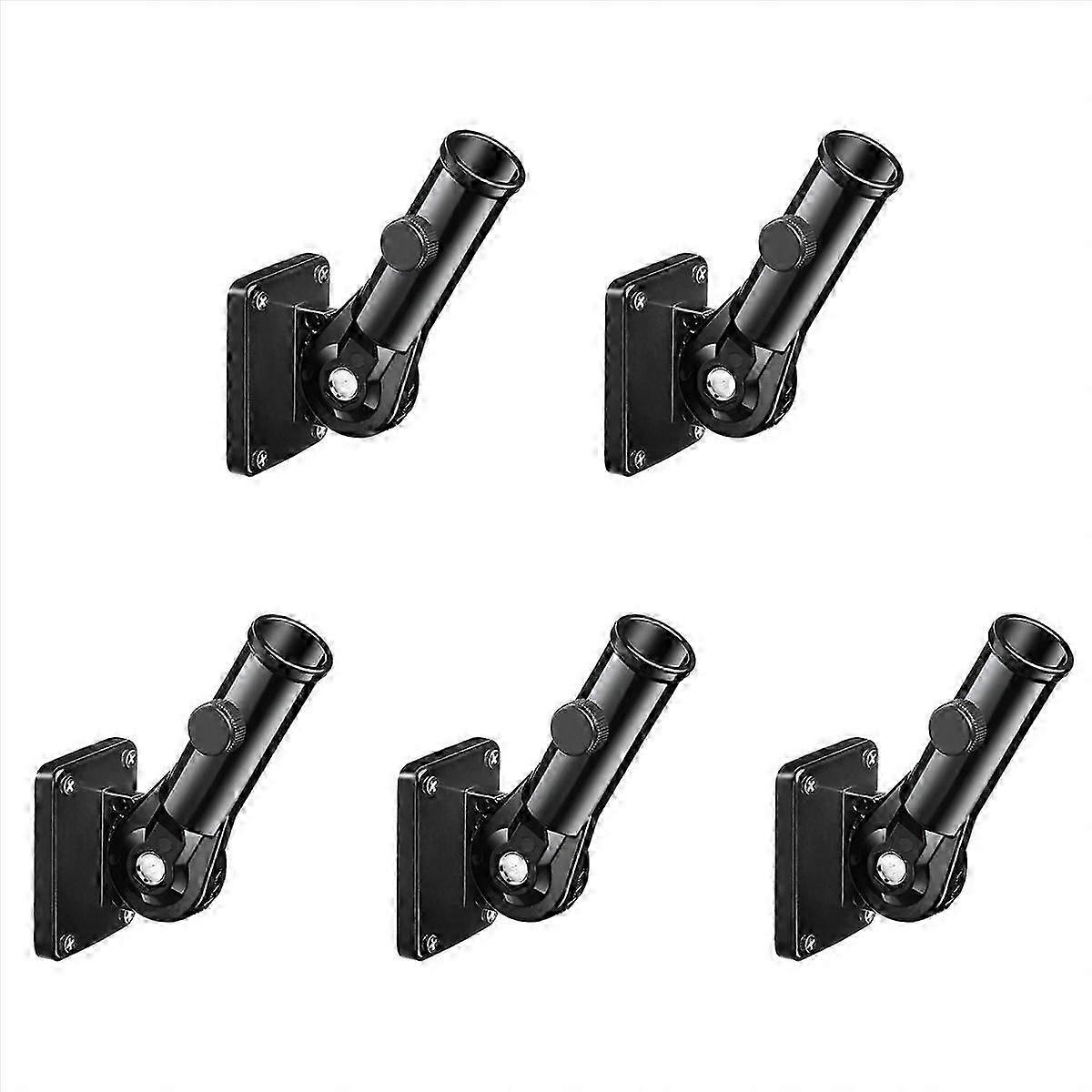 Adjustable Flag Pole Holder Bracket, Heavy Duty Aluminum, Multi-Position Wall Mount, 5 Pack for Outdoor Garden Patio