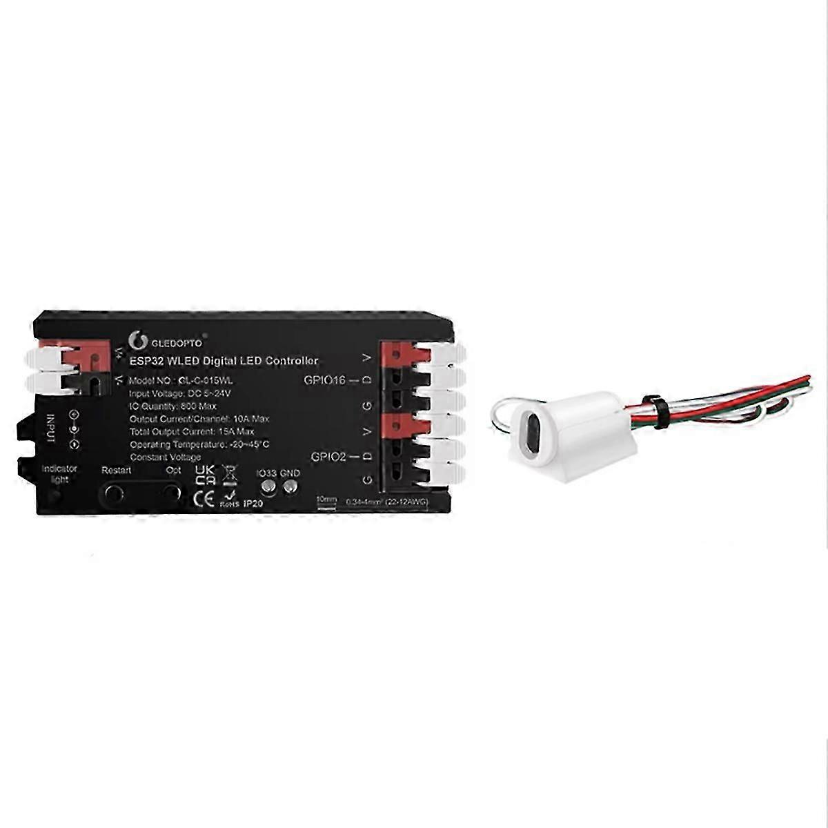 ESP32 WLED LED Controller LED Strip Light Dynamic Lighting IR Switch Sensor Gesture-Aware Trigger