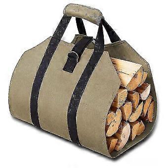 heavy Duty Canvas Log Carrier, Portable Canvas Firewood Storage Bag, Multifunctional Firewood Tote Bag With a