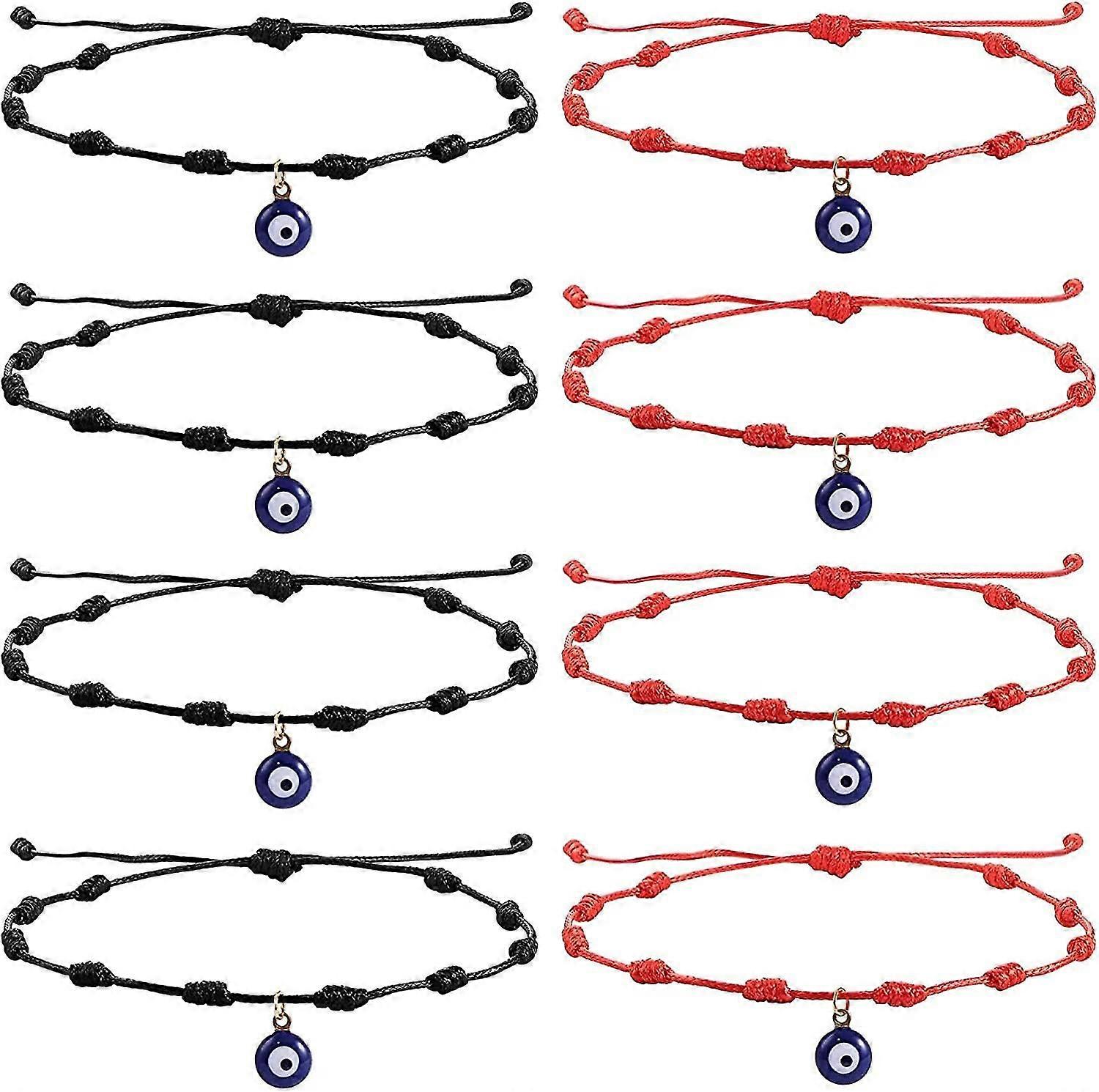 8pcs Heilwiy Evil Eye Bracelets Protection Red String Handmade Amulet Adjustable