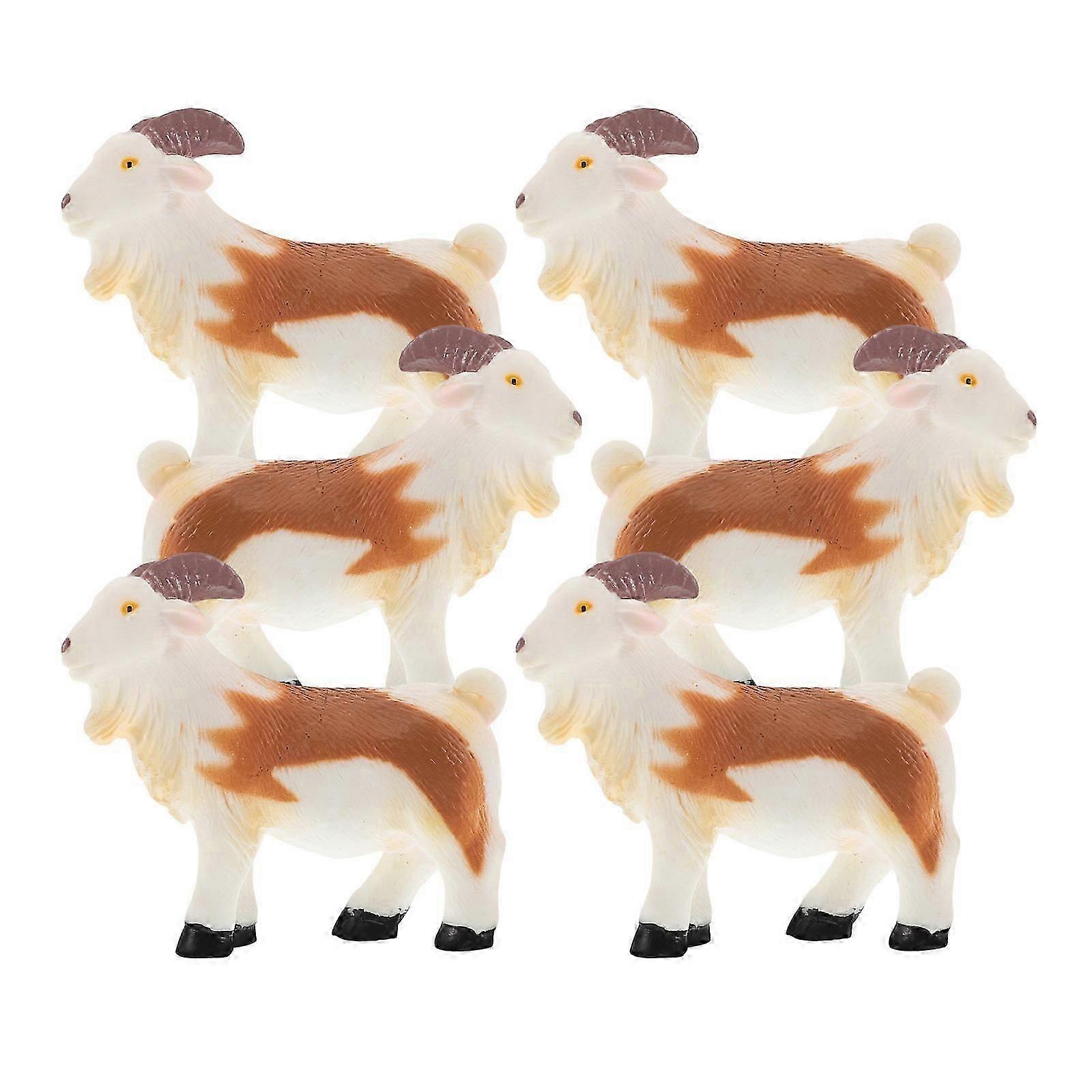 Mini Sheep & Goat Figurines 6Pcs Educational Play Decor Kit