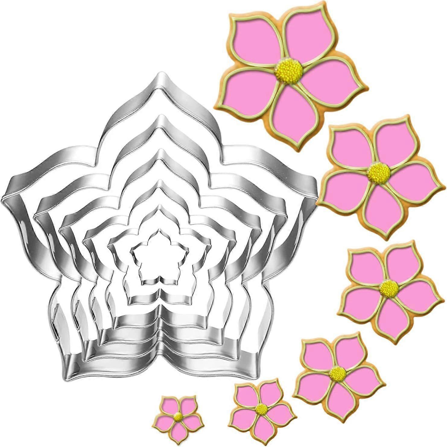 Flower Cookie Cutter Set for Baking & Cake Decorating